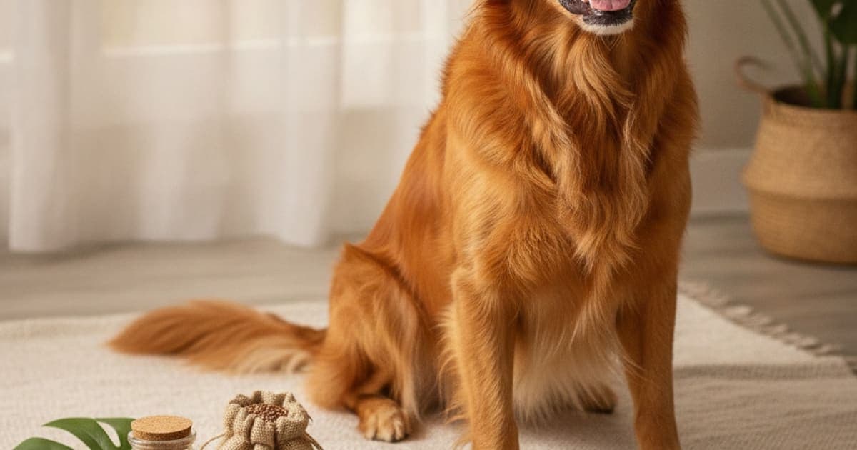 A dog being cared for at home, illustrating dog hair regrowth supplements