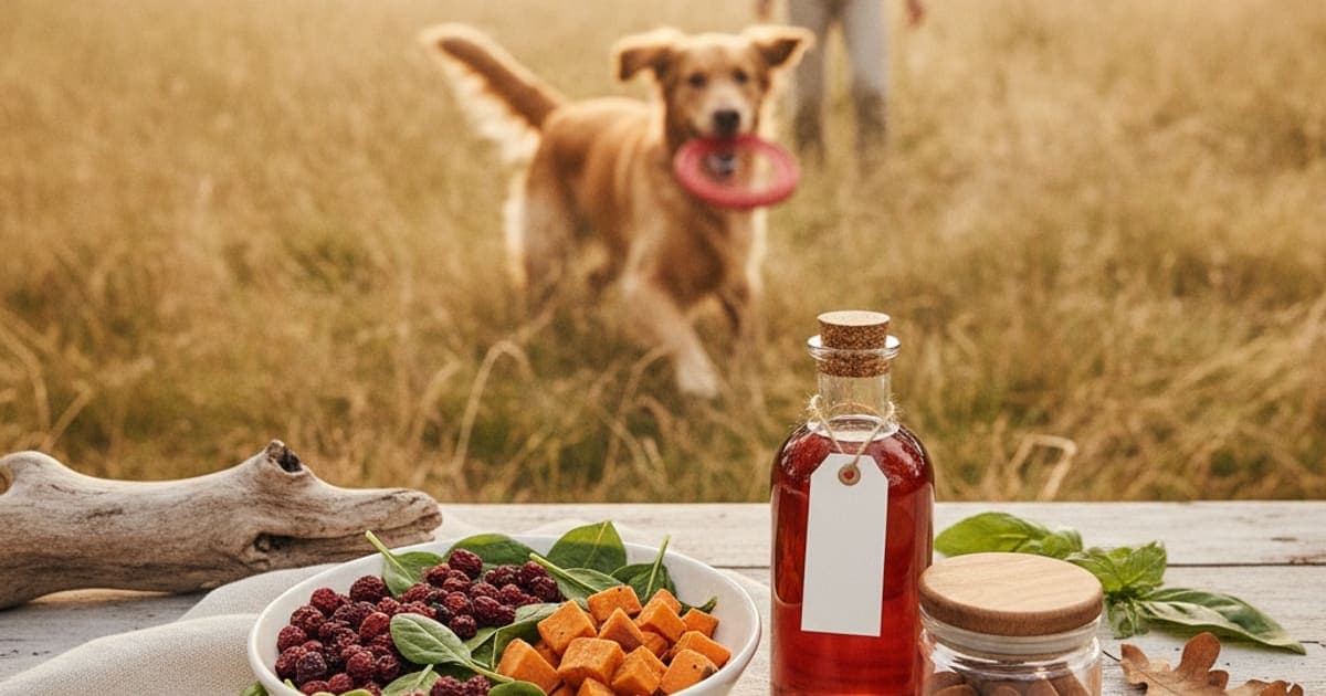 A dog being cared for at home, illustrating dog heart health supplements: what they support