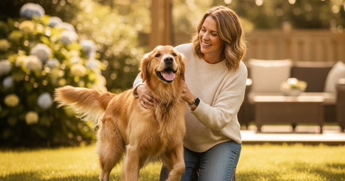A dog being cared for at home, illustrating dog ibd recovery time: realistic expectations