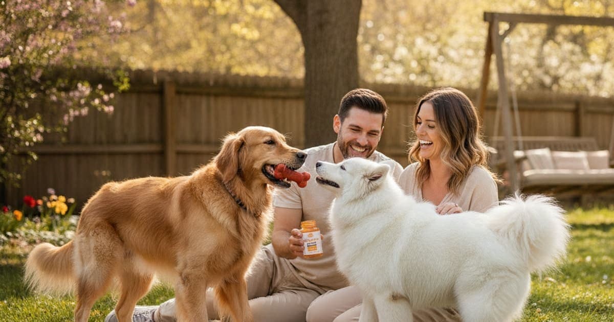 A dog being cared for at home, illustrating dog immune supplements