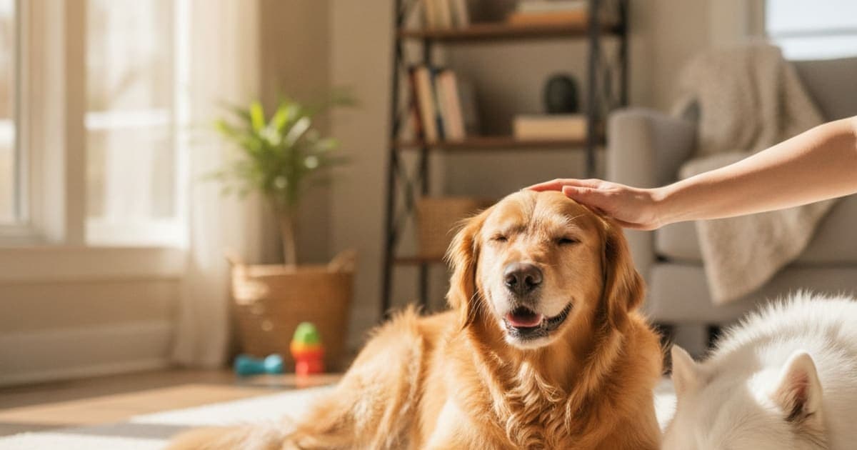 A dog being cared for at home, illustrating dog irritable when handled: home remedies that help