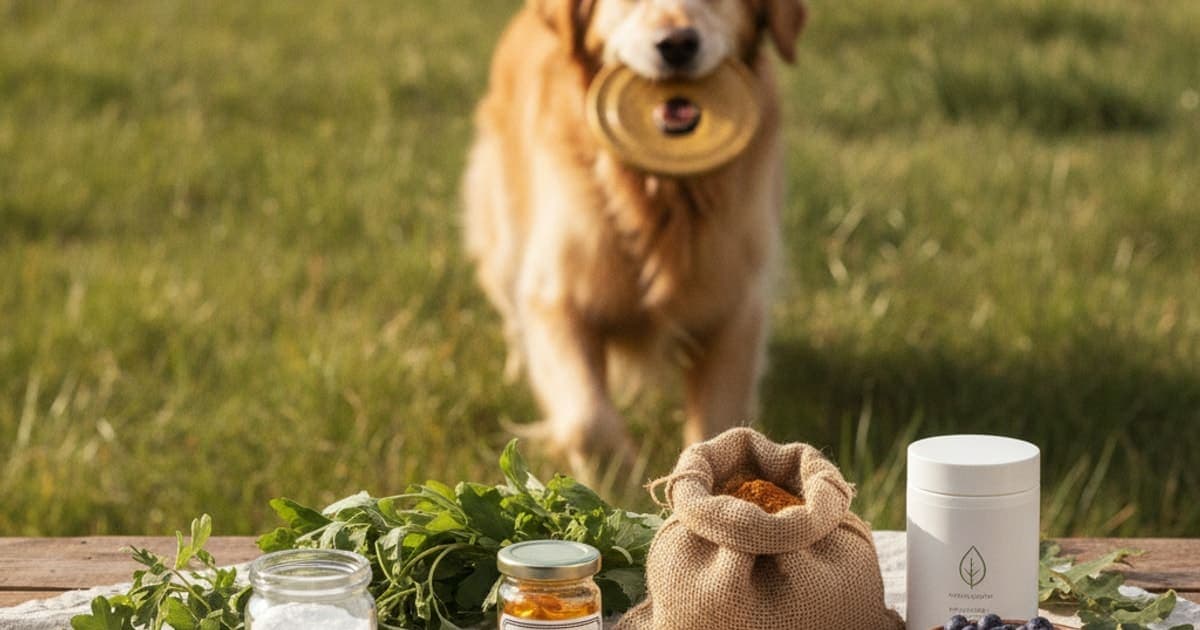 A dog being cared for at home, illustrating dog joint supplement ingredients