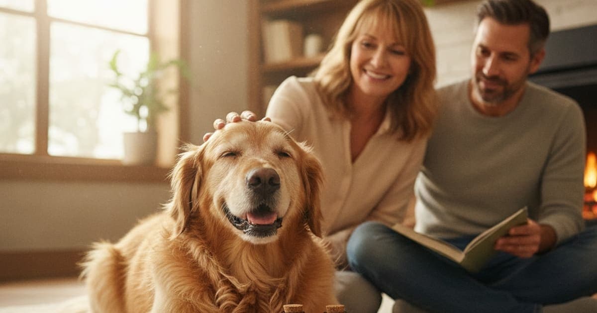 A dog being cared for at home, illustrating dog kidney failure supplements: how to choose well