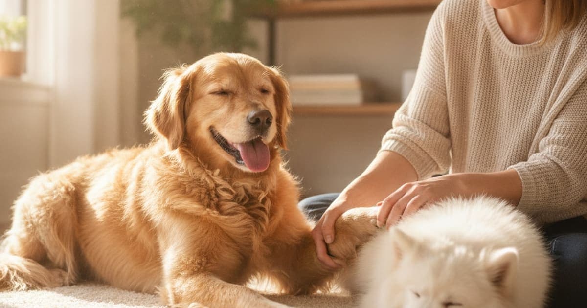 A dog being cared for at home, illustrating dog knuckling over: home remedies that actually help