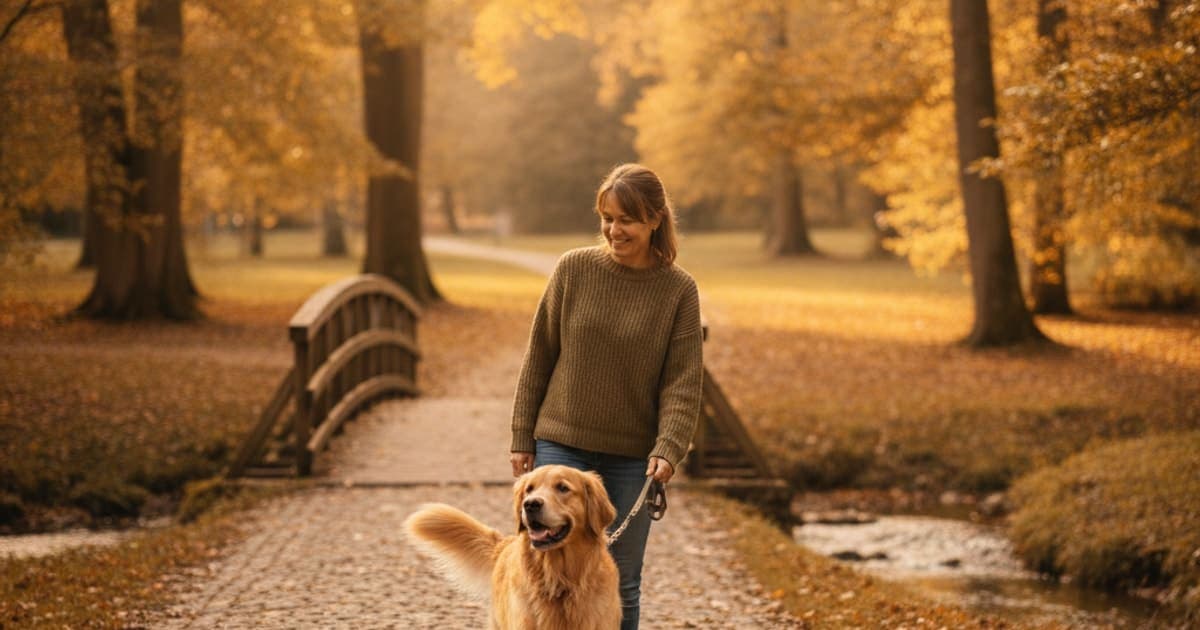A dog being cared for at home, illustrating dog lagging behind on walks: what it usually means