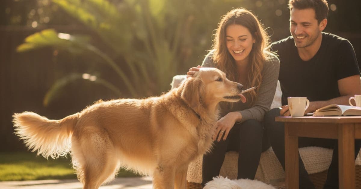 A dog being cared for at home, illustrating dog licking a joint: what it usually means