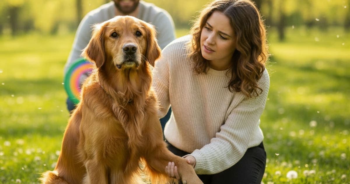 A dog being cared for at home, illustrating dog limping on back leg after running: what to do