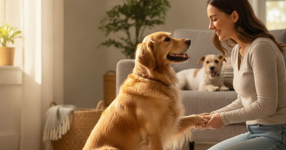 A dog being cared for at home, illustrating dog limping but not in pain: home remedies that help