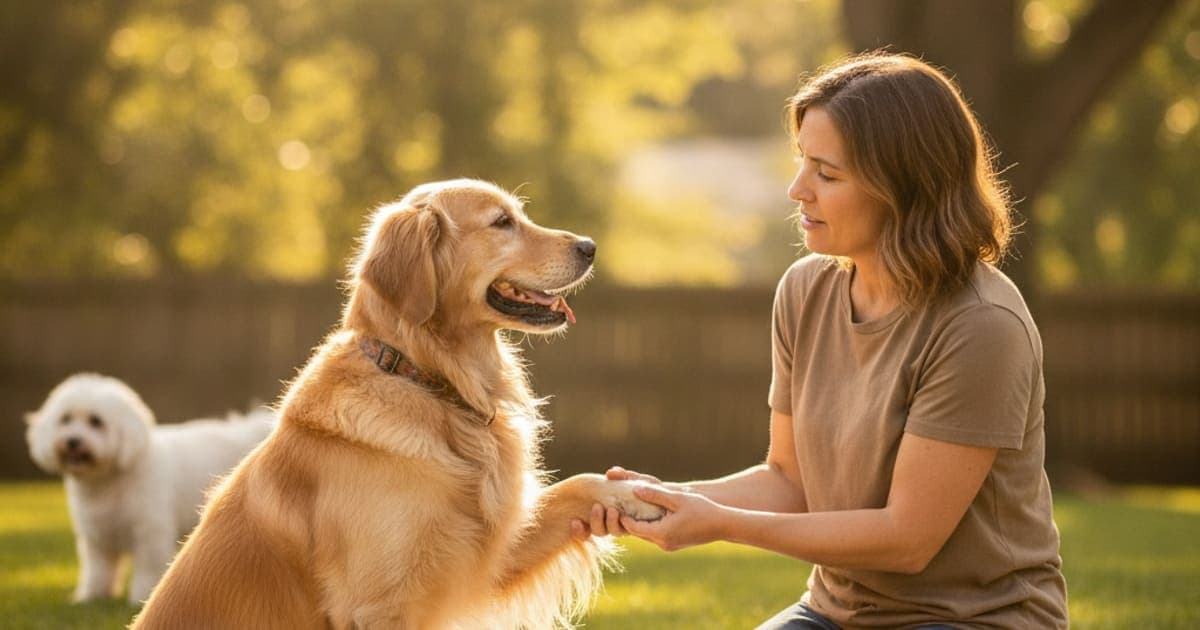 A dog being cared for at home, illustrating dog limping but not in pain: when to see a vet