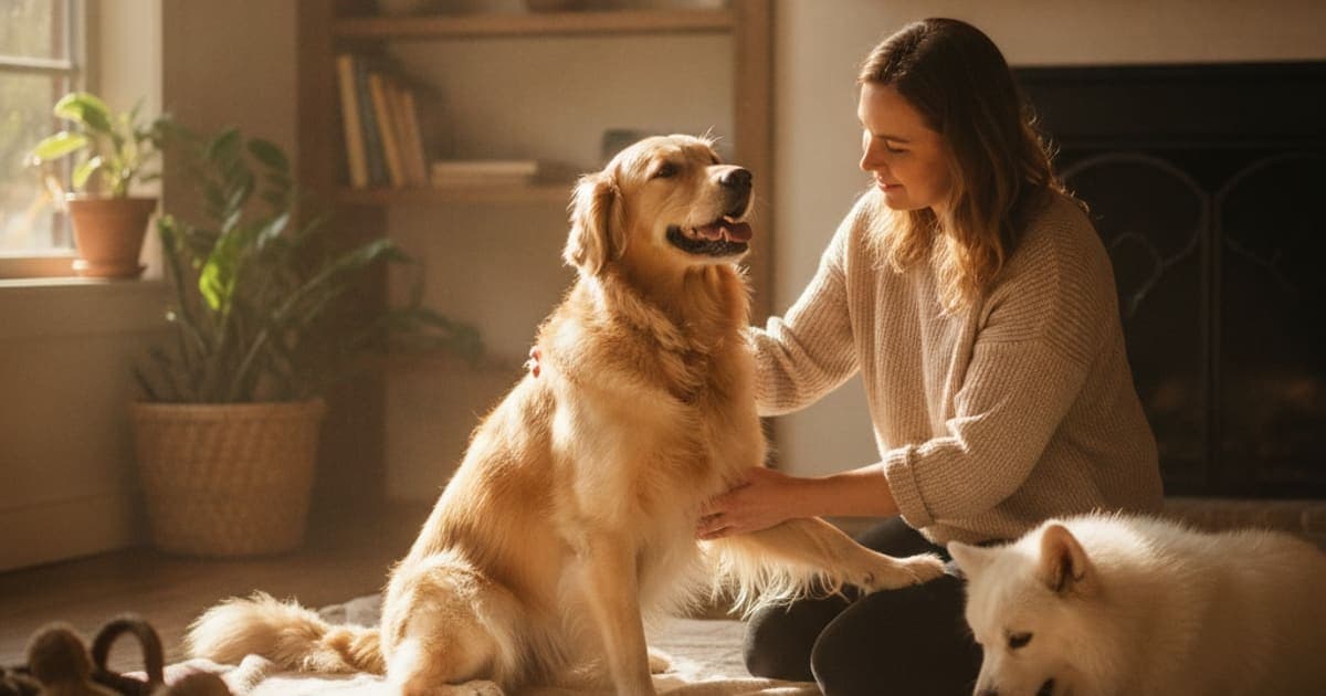 A dog being cared for at home, illustrating dog limping on a back leg: home remedies that actually help