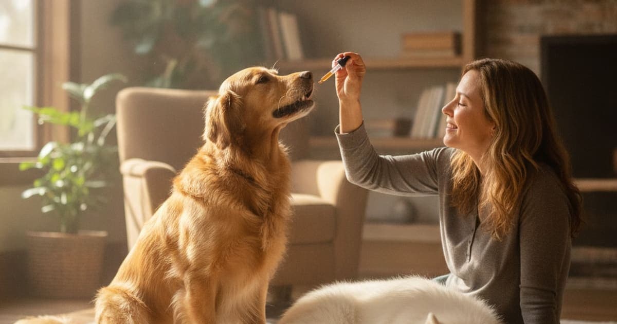 A dog being cared for at home, illustrating dog liver disease supplements: what owners use
