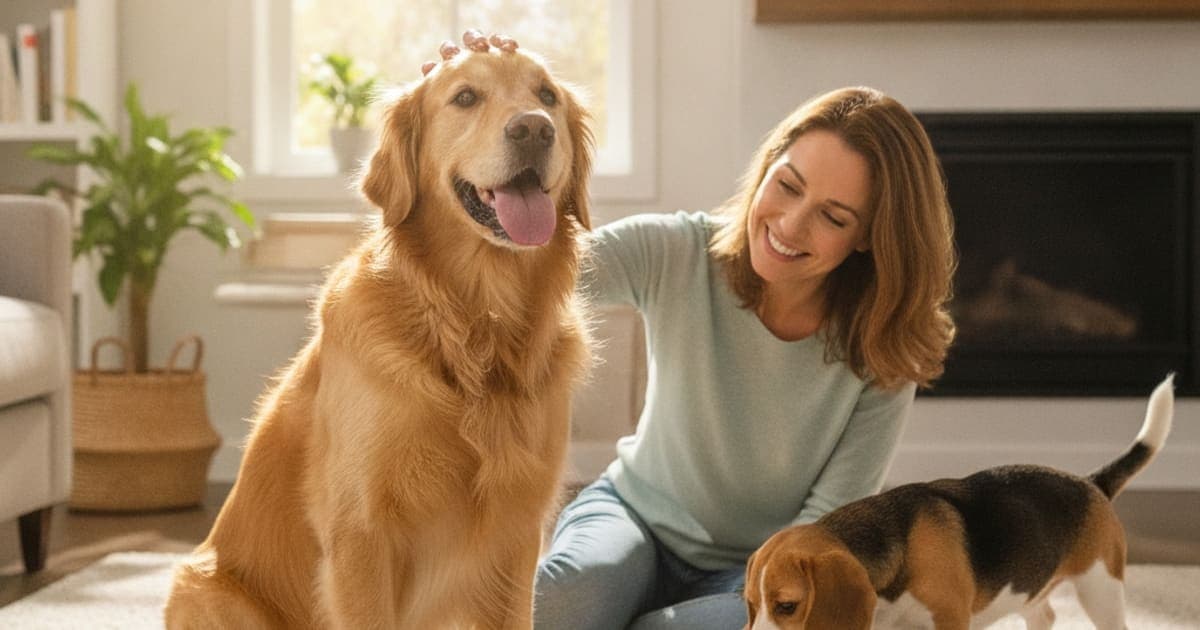 A dog being cared for at home, illustrating dog liver health supplements