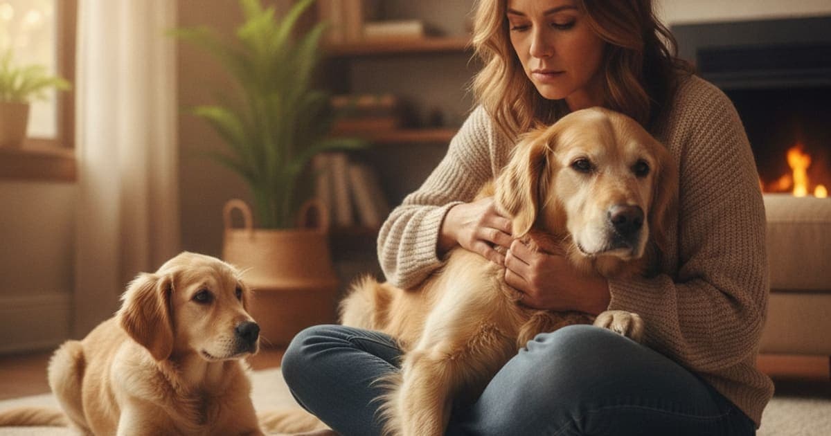 A dog being cared for at home, illustrating dog loss of appetite with pain: when to see a vet