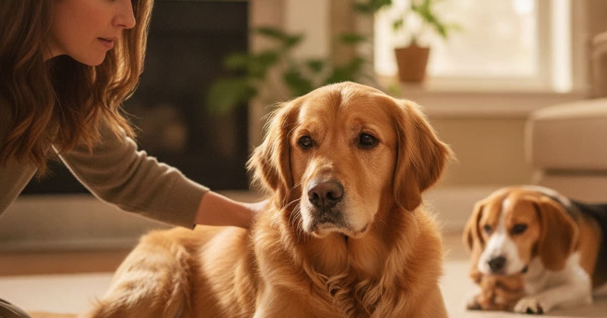 A dog being cared for at home, illustrating dog pain meds stopped working: what it usually means