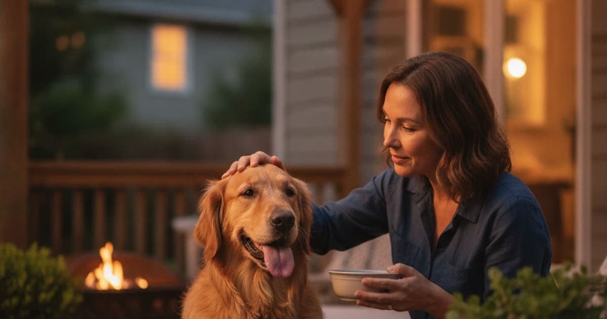 A dog being cared for at home, illustrating dog panting at night: when to see a vet