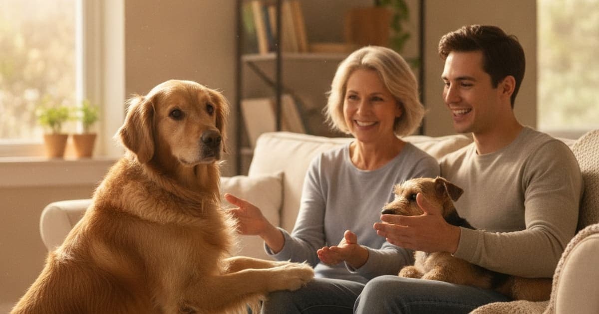 A dog being cared for at home, illustrating dog reluctant to jump on the couch: what it usually means