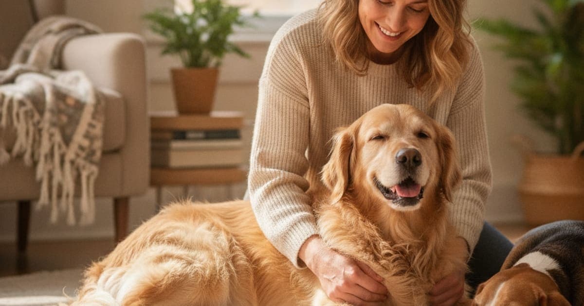 A dog being cared for at home, illustrating dog shaking in the back legs: home remedies that help