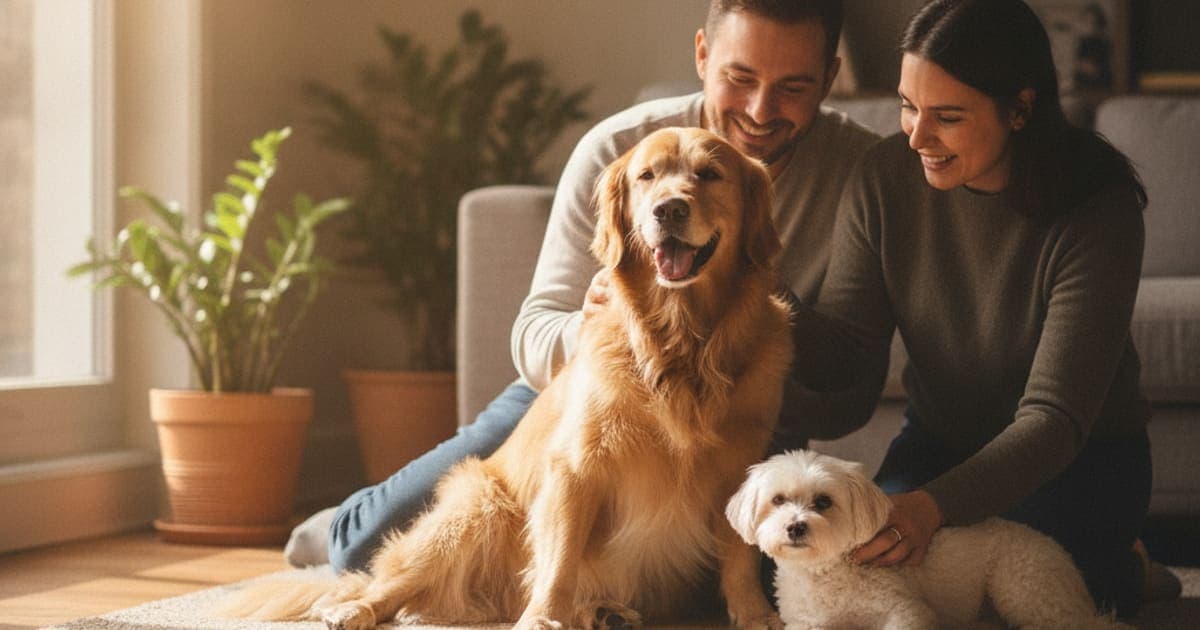A dog being cared for at home, illustrating dog sitting with a leg out to the side: what it means