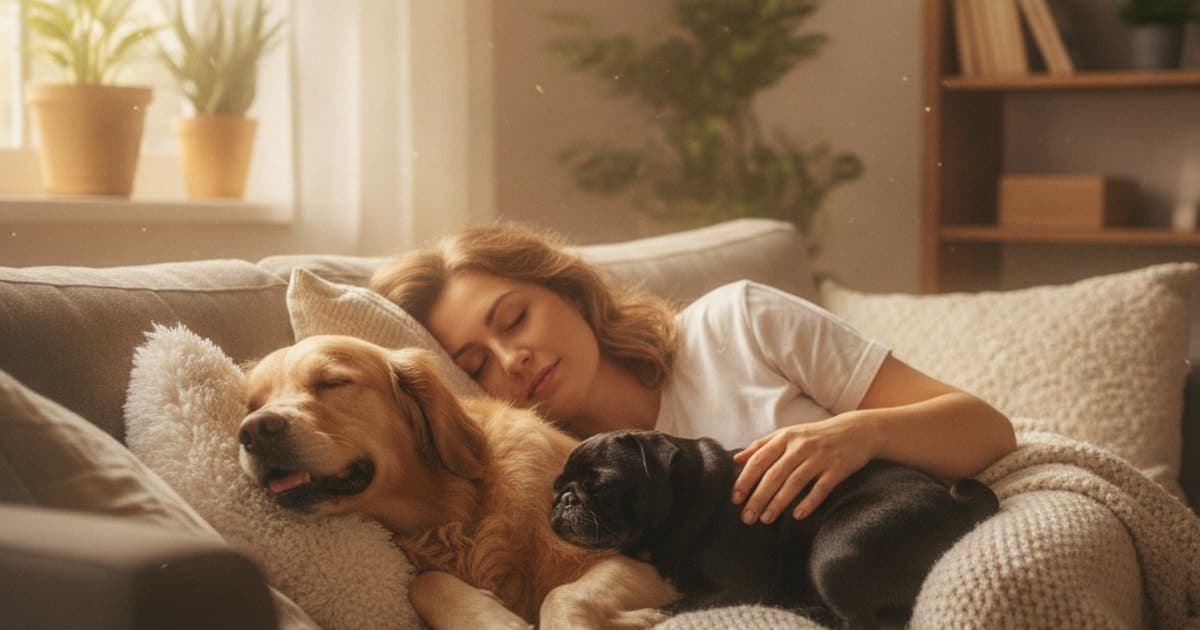A dog being cared for at home, illustrating dog sleeping more than usual: when to see a vet