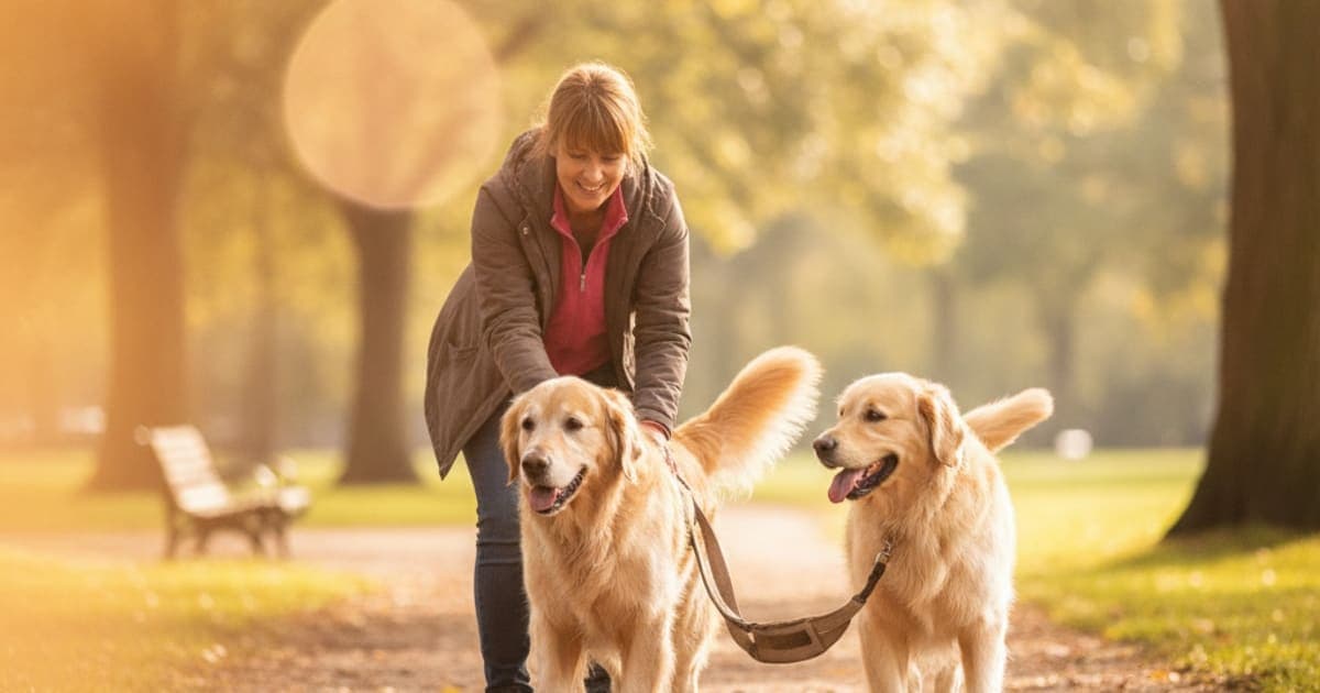 A dog being cared for at home, illustrating dog slowing down on walks: home remedies that help