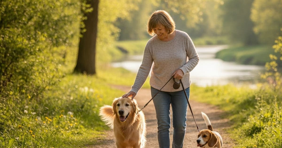 A dog being cared for at home, illustrating dog slowing down on walks: what it usually means