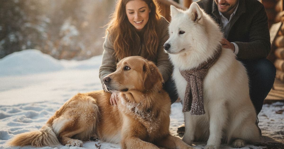 A dog being cared for at home, illustrating dog stiff in cold weather: when to see a vet