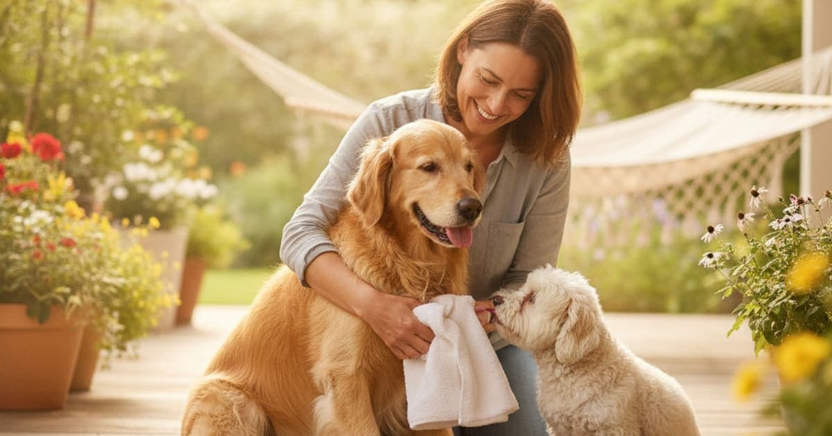 A dog being cared for at home, illustrating dog sudden limping: home remedies that actually help