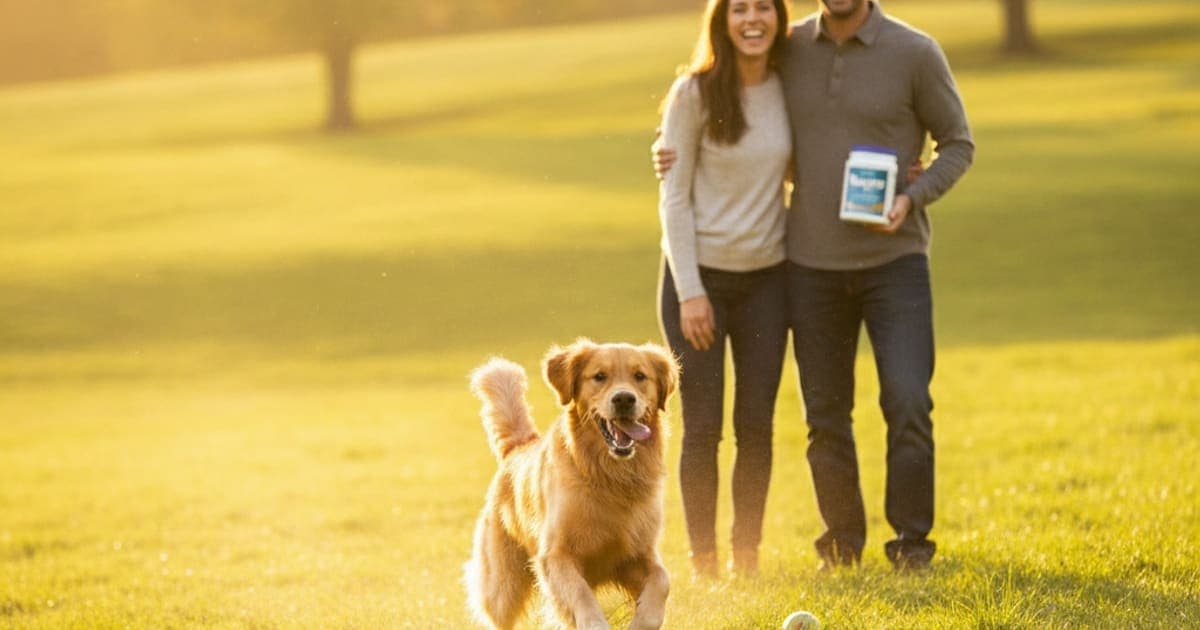 A dog being cared for at home, illustrating nupro dog supplements