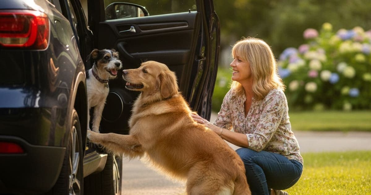 A dog being cared for at home, illustrating dog trouble jumping in the car: what it usually means