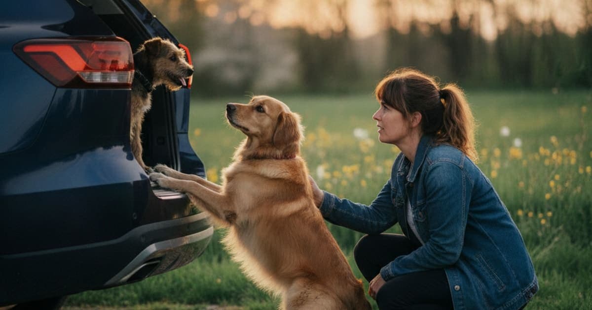 A dog being cared for at home, illustrating dog trouble jumping in the car: when to see a vet