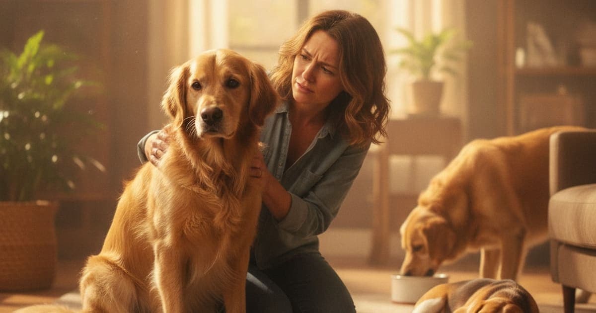 A dog being cared for at home, illustrating dog uti signs: bladder and kidney symptoms to know