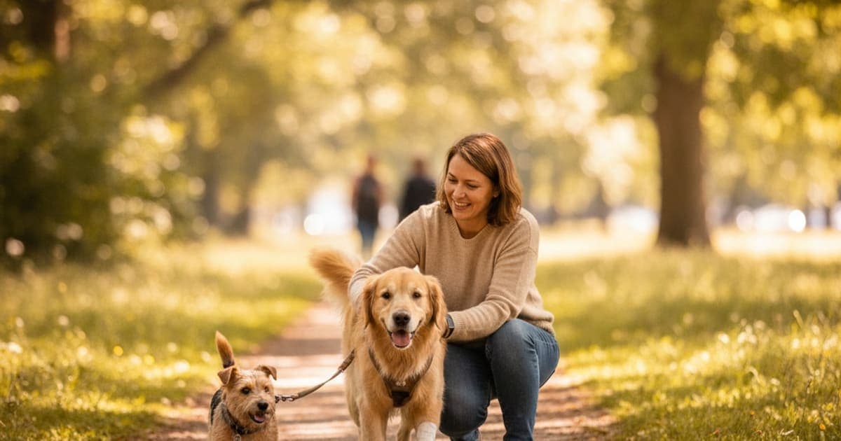 A dog being cared for at home, illustrating dog walking with a limp after surgery: home remedies