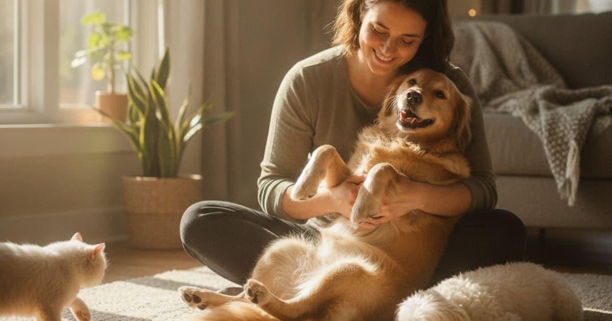 A dog being cared for at home, illustrating dog yelping when picked up: home remedies that help