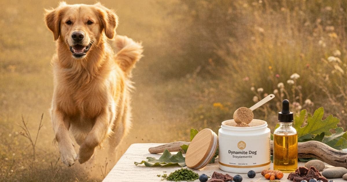 A dog being cared for at home, illustrating dynamite dog supplements: what they are, how to choose