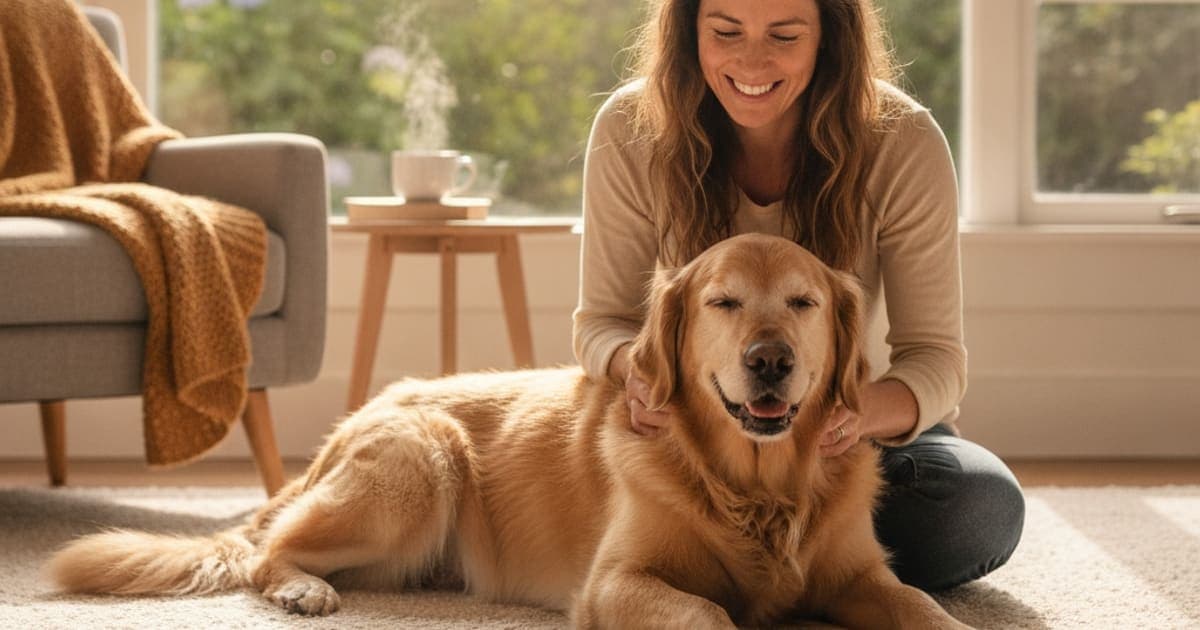 A dog being cared for at home, illustrating what is elbow arthritis in dogs? (signs and causes)