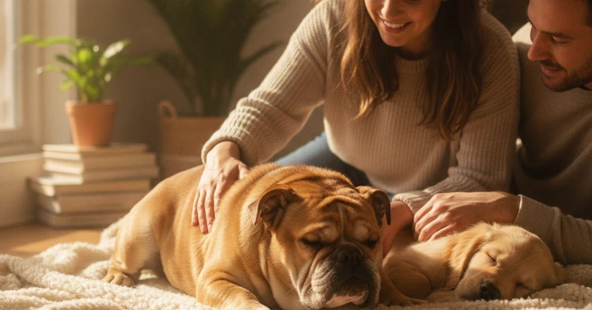 A dog being cared for at home, illustrating help dog joint pain