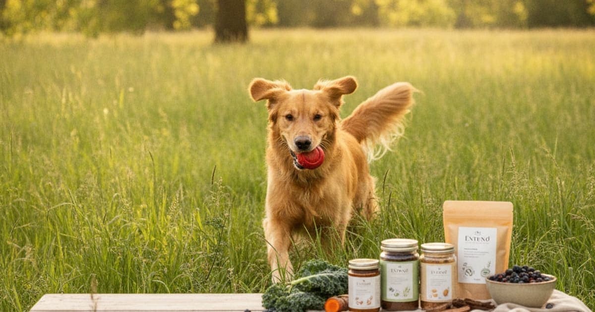A dog being cared for at home, illustrating extend dog supplements: what they are and how to judge