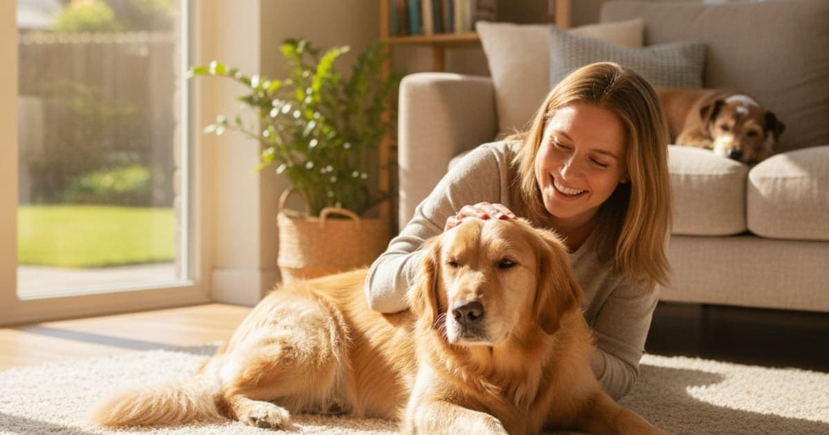 A dog being cared for at home, illustrating fibrocartilaginous embolism in dogs: signs and causes