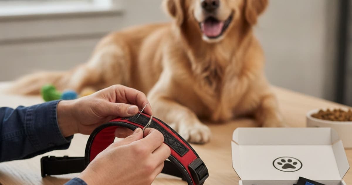 A dog being cared for at home, illustrating first time using k9-repair? start here
