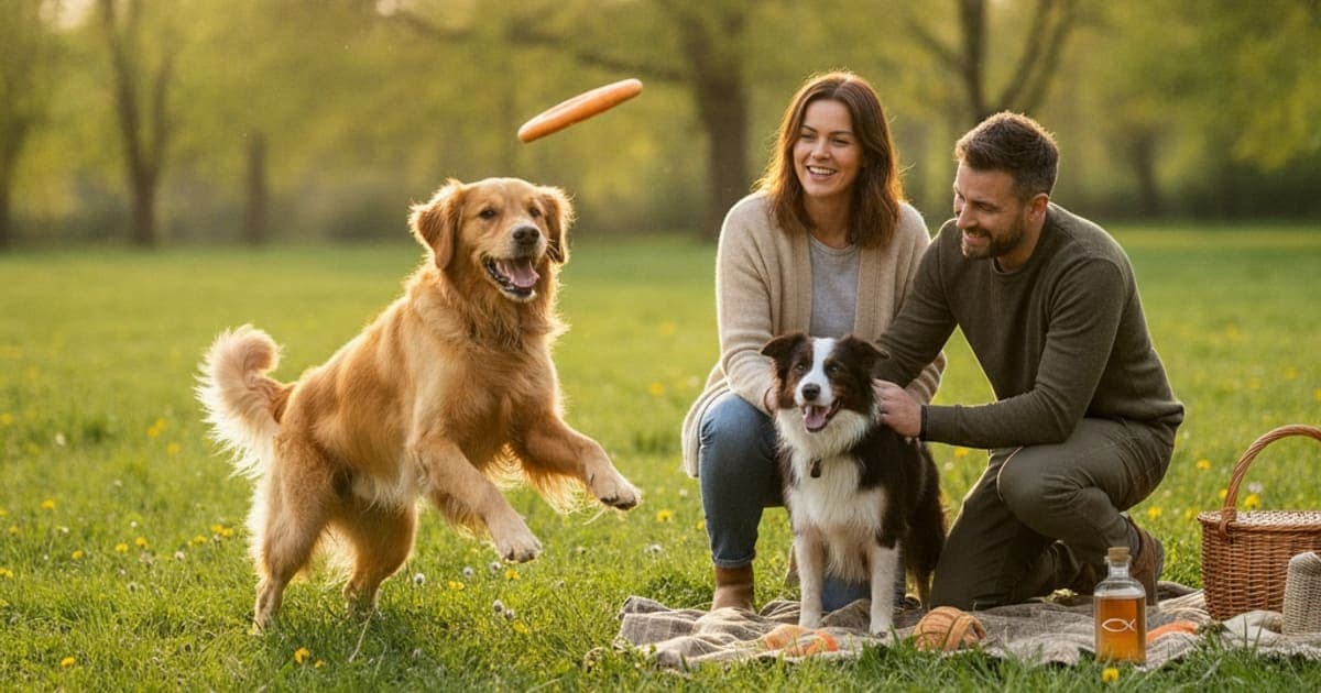 A dog being cared for at home, illustrating how much omega 3 should i give my dog? (joint support)