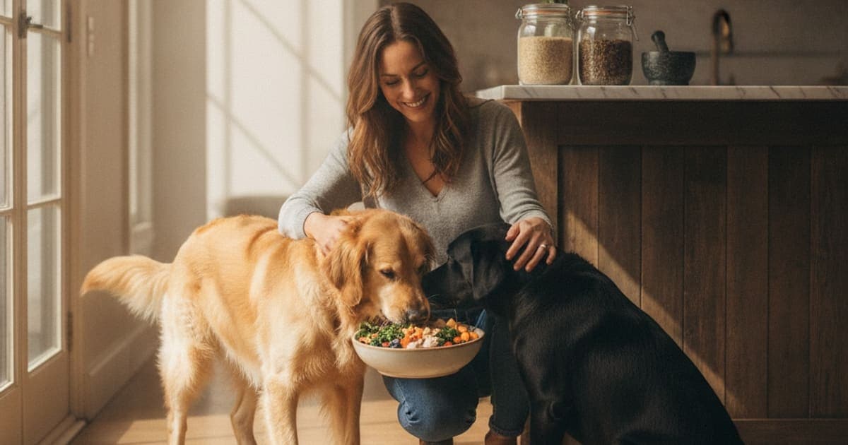 A dog being cared for at home, illustrating is salmon oil good for dogs with arthritis? (omega-3s)