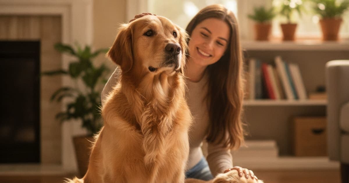 A dog being cared for at home, illustrating how do you know when your golden retriever is dying