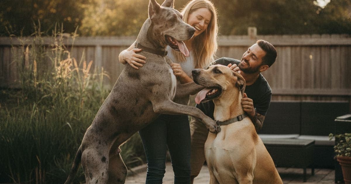 A dog being cared for at home, illustrating why great danes are prone to joint problems