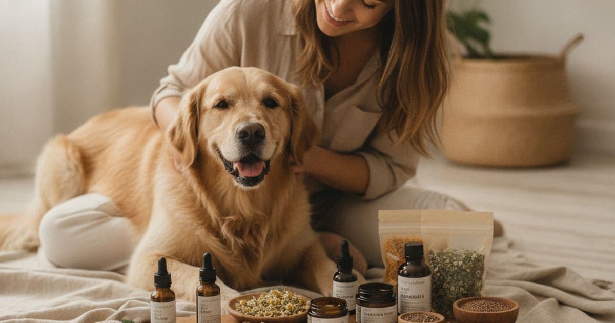 A dog being cared for at home, illustrating hemp oil alternatives for dogs: 2026 options compared