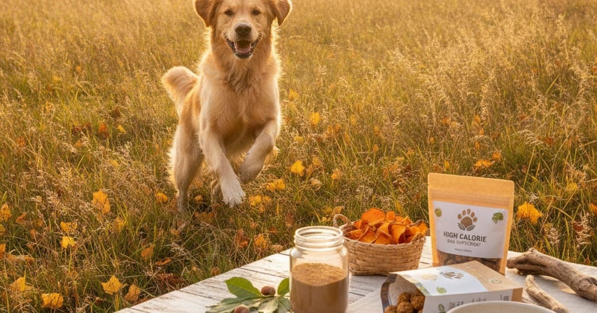 A dog being cared for at home, illustrating high calorie dog supplements