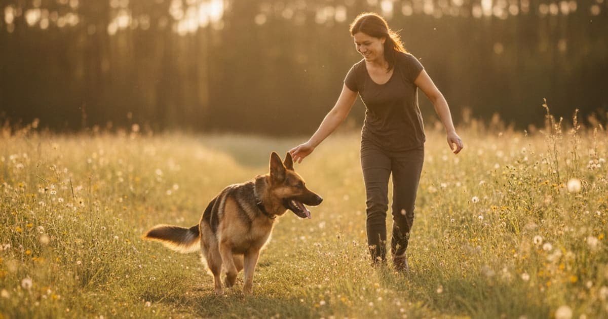 A dog being cared for at home, illustrating hip dysplasia in german shepherds