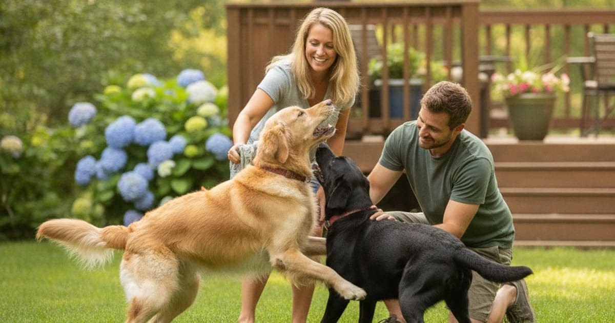 A dog being cared for at home, illustrating hock injury in dogs: signs, causes and what helps