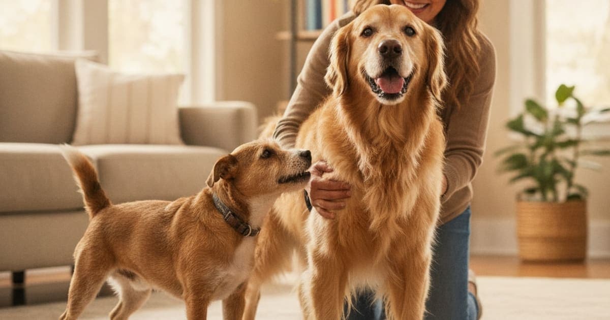 A dog being cared for at home, illustrating how can i help my dog with mobility problems? (causes)