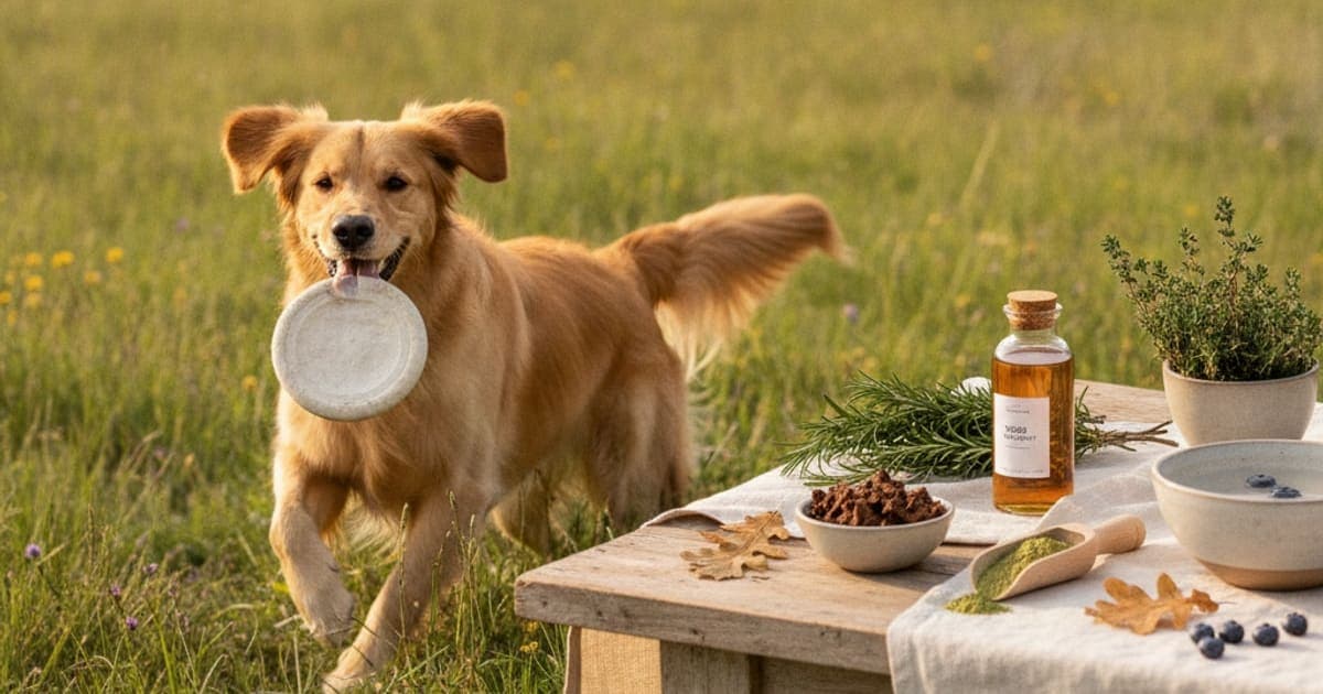 A dog being cared for at home, illustrating how does tb-500 work in dogs? (thymosin beta-4 explained)