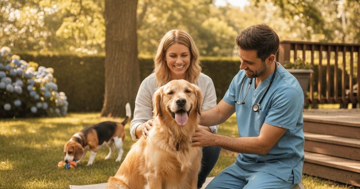 A dog being cared for at home, illustrating how is bicipital tenosynovitis diagnosed in dogs